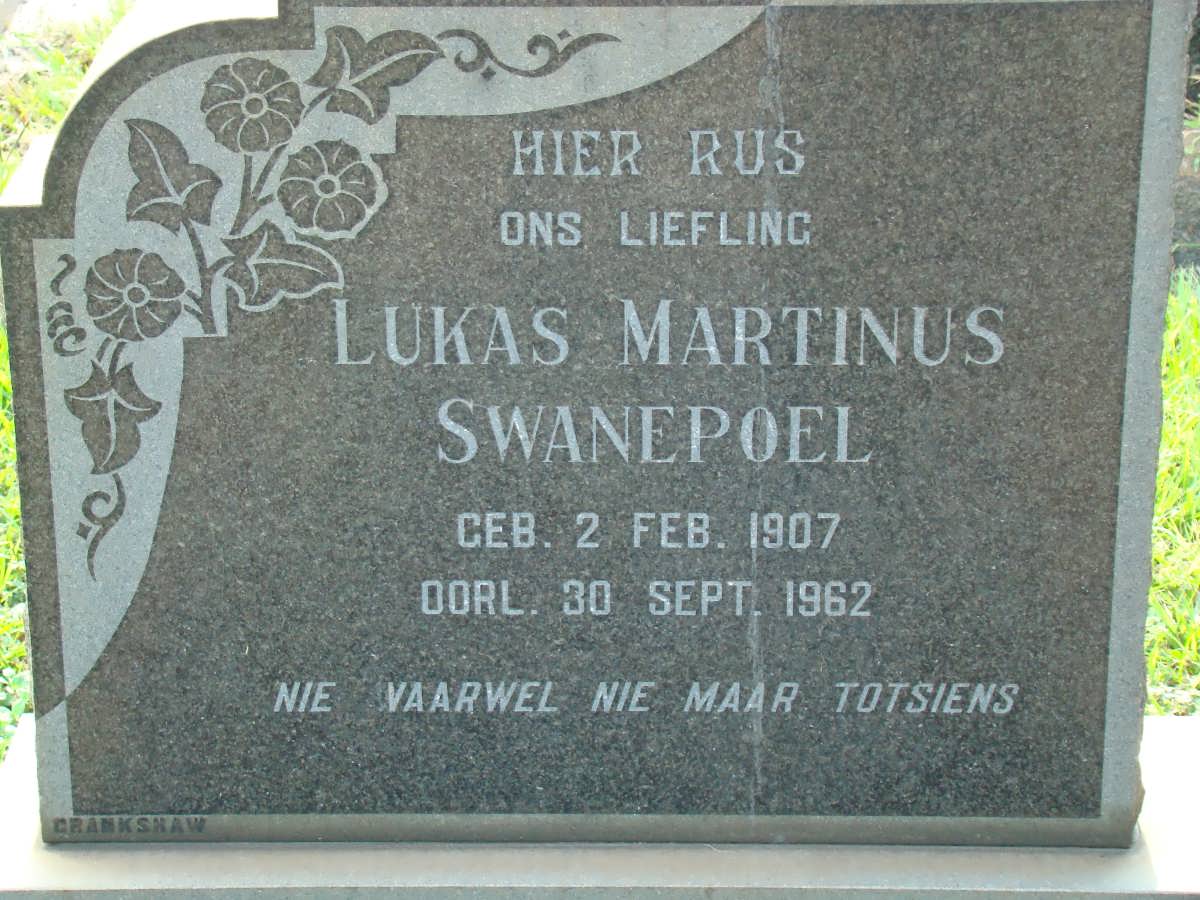 SWANEPOEL Lukas Martinus 1907-1962