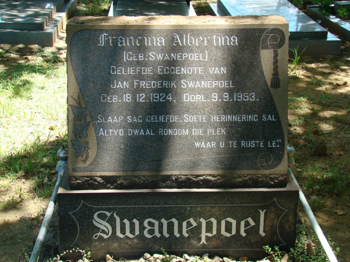 SWANEPOEL Francina Albertina 1924-1953