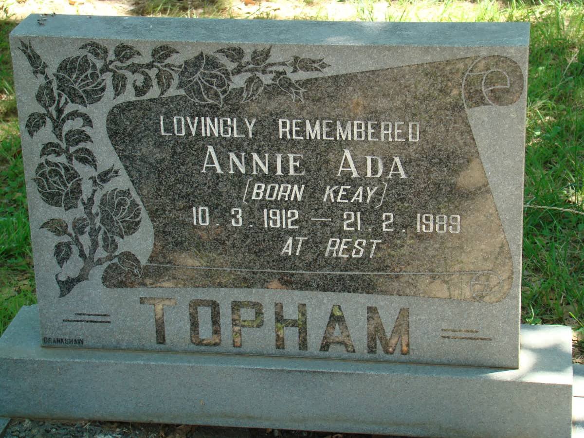 TOPHAM Annie Ada nee KEAY 1912-1989