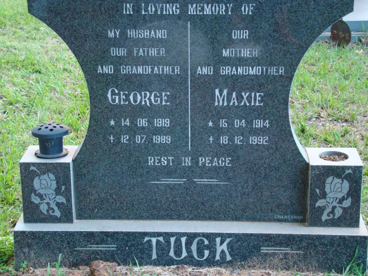 TUCK George 1919-1989 &amp; Maxie 1914-1992