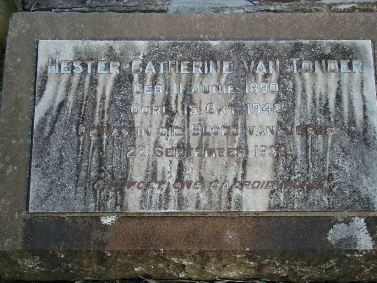TONDER Hester Catherine, van 1890-1942
