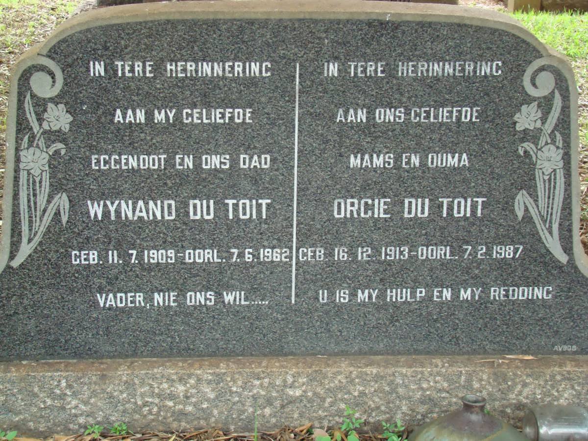 TOIT Wynand, du 1909-1962 &amp; Orgie 1913-1987