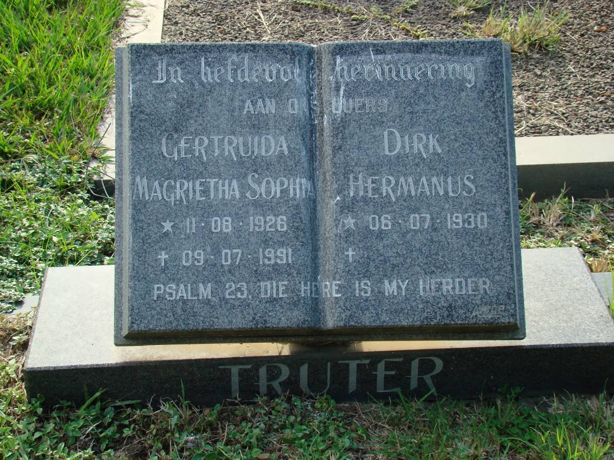 TRUTER Dirk Hermanus 1930- &amp; Gertruida Magrietha Sophia 1926-1991