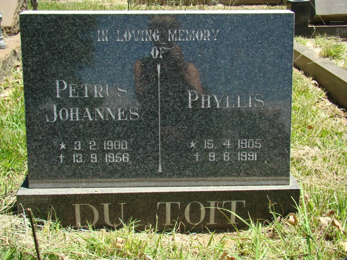 TOIT Petrus Johannes, du 1900-1956 &amp; Phyllis 1905-1991