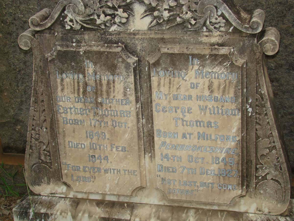THOMAS George William 1849-1927 &amp; Esther 1849-1944
