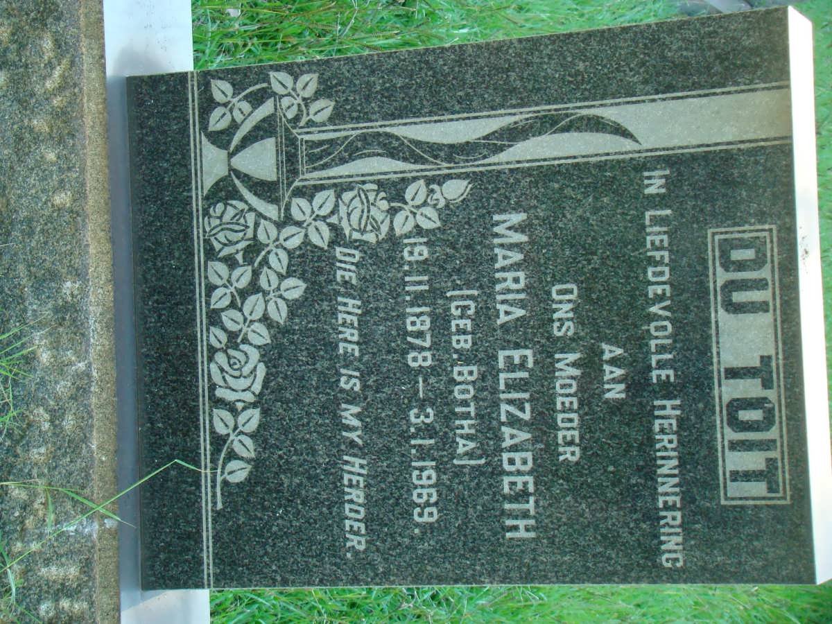 TOIT Maria Elizabeth, du nee BOTHA 1878-1969
