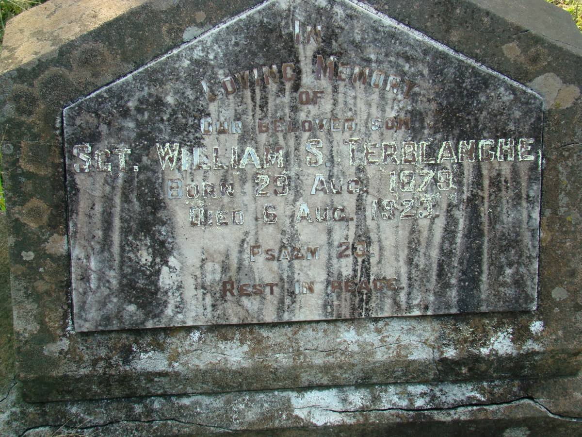 TERBLANCHE William S. 1879-1923