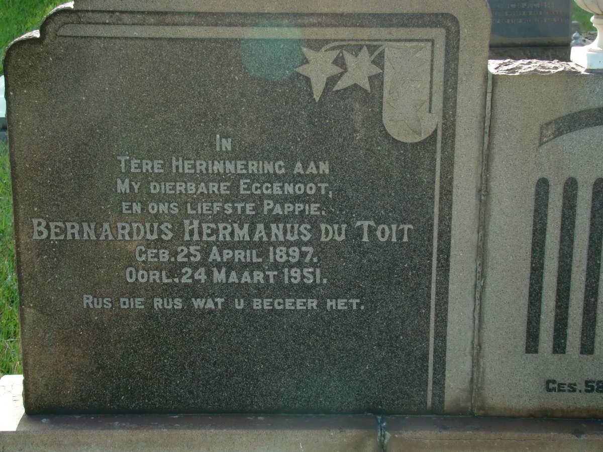 TOIT Bernardus Hermanus, du 1897-1951