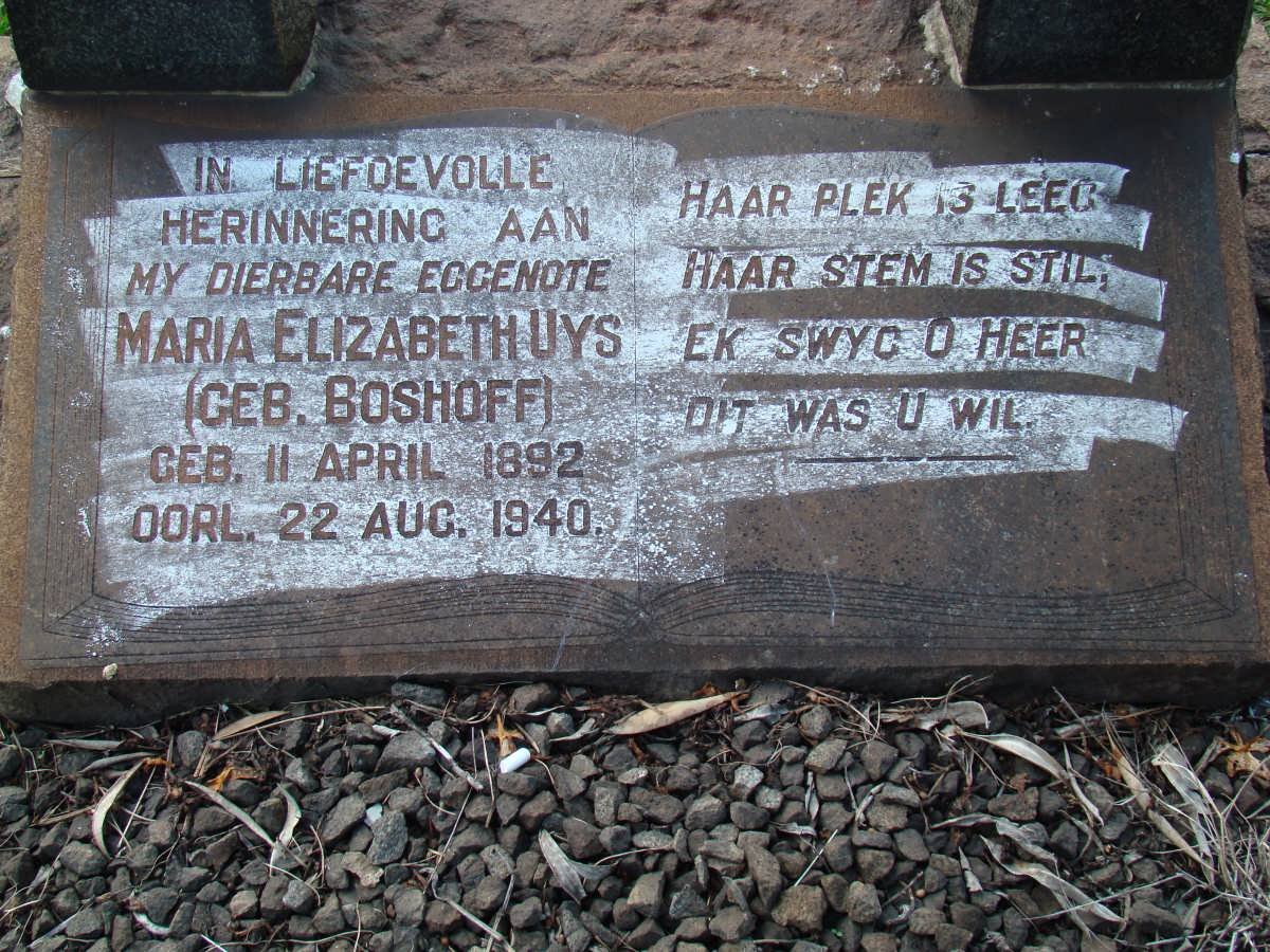UYS Maria Elizabeth nee BOSHOFF 1892-1940