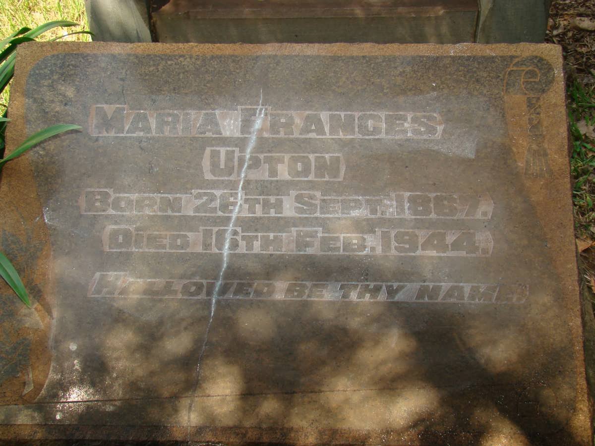 UPTON Maria Frances 1867-1944
