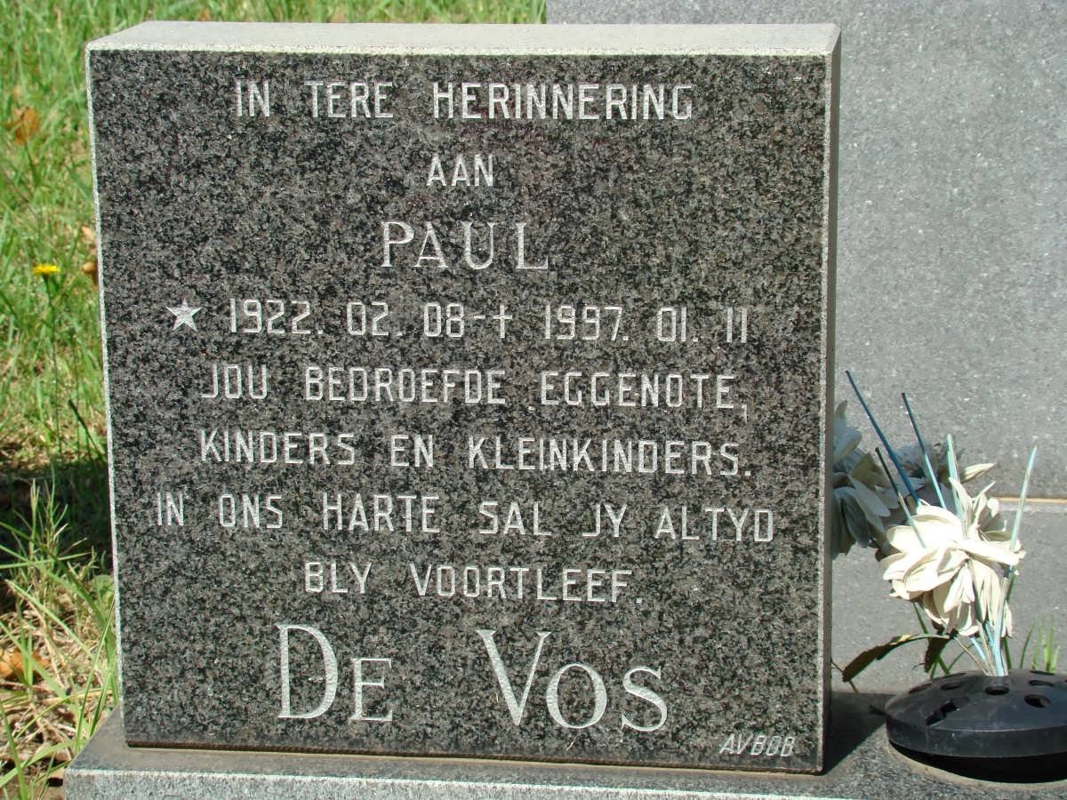 VOS Paul, de 1922-1997