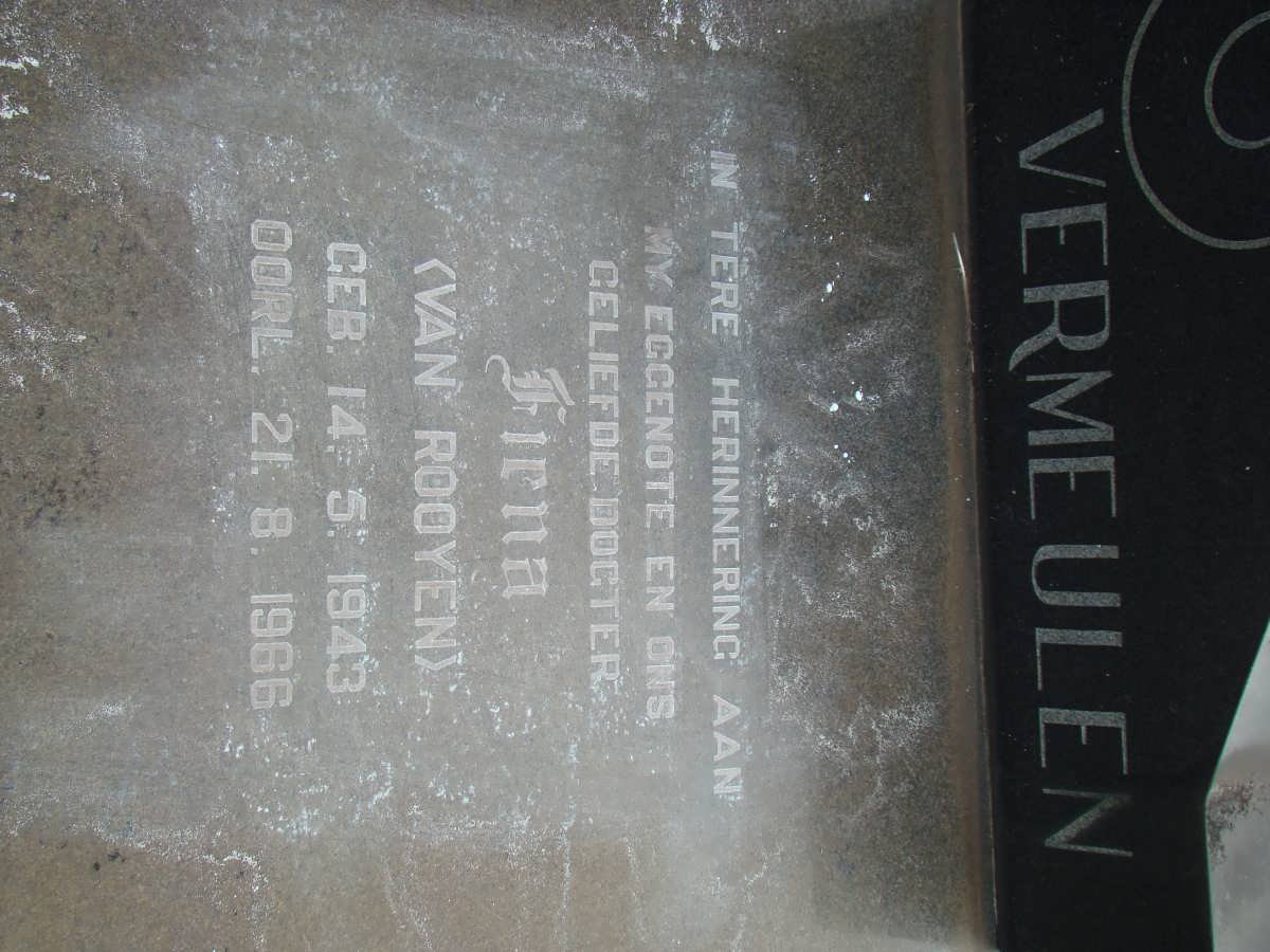 VERMEULEN Fiena nee VAN ROOYEN 1943-1966