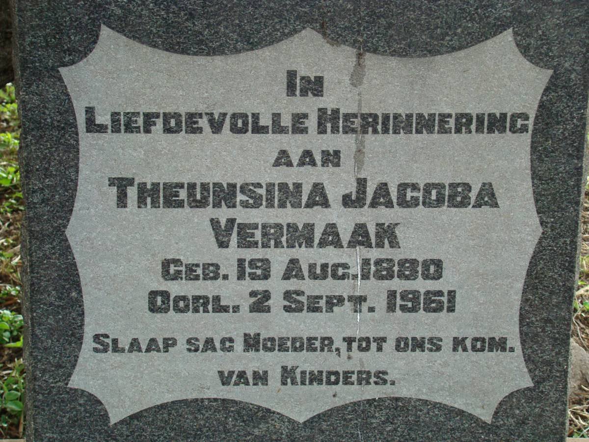 VERMAAK Theunsina Jacoba 1880-1961