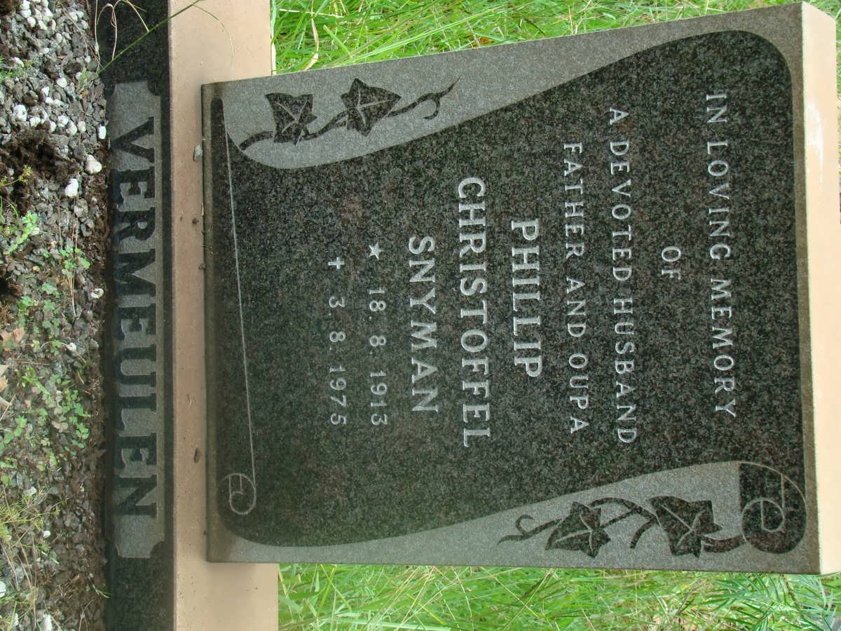 VERMEULEN Phillip Christoffel Snyman 1913-1975