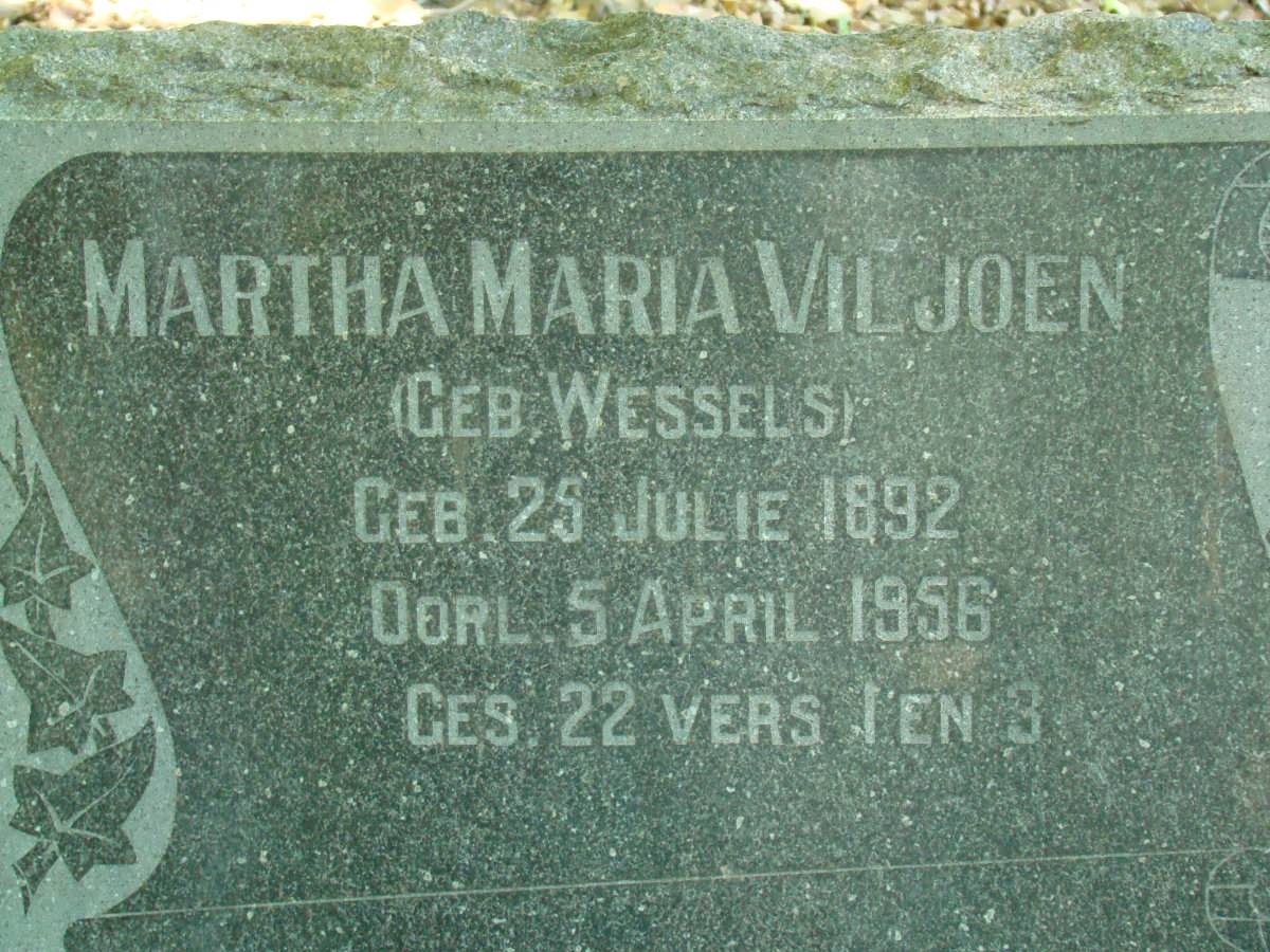 VILJOEN Martha Maria nee WESSELS 1892-1956