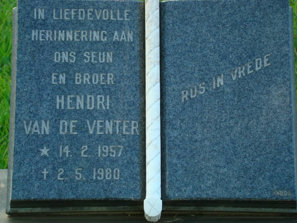 VENTER Hendri, van de 1957-1980