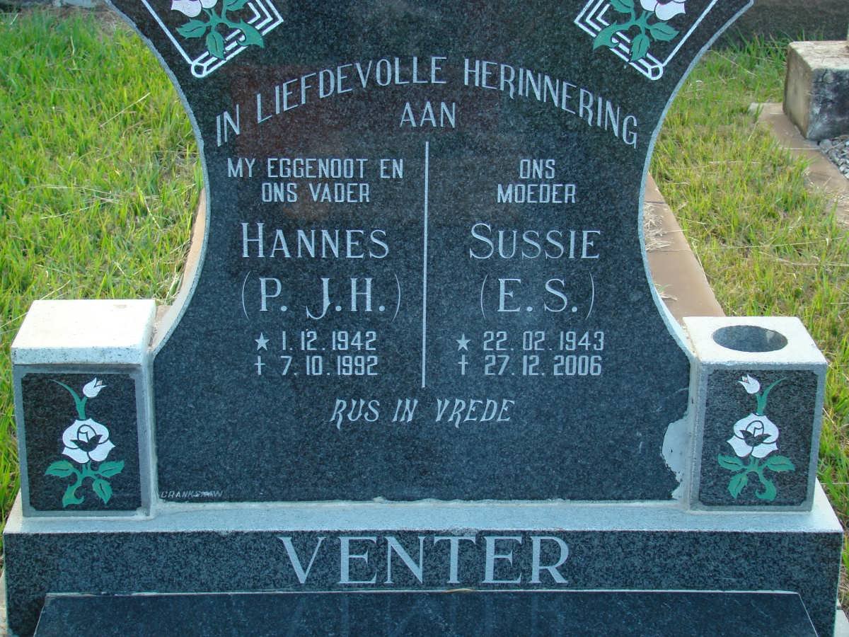 VENTER P.J.H. 1942-1992 &amp; E.S. 1943-2006