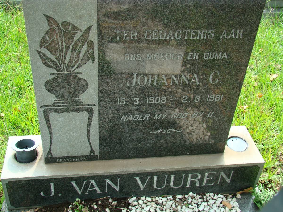 VUUREN Johanna C., van 1908-1981