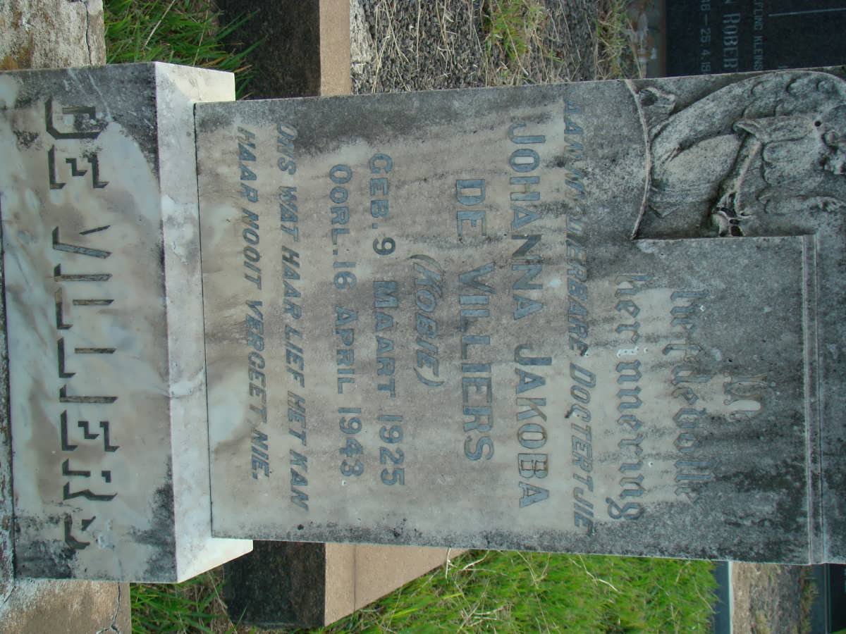 VILLIERS Johanna Jakoba, de 1925-1943