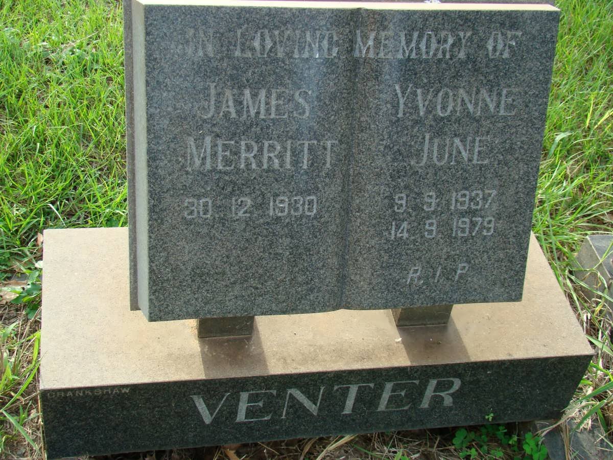 VENTER James Merritt 1930- &amp; Yvonne June 1937-1979