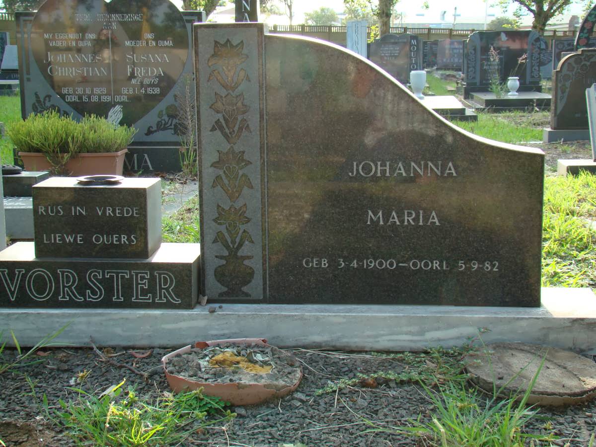 VORSTER Johanna Maria 1900-1982