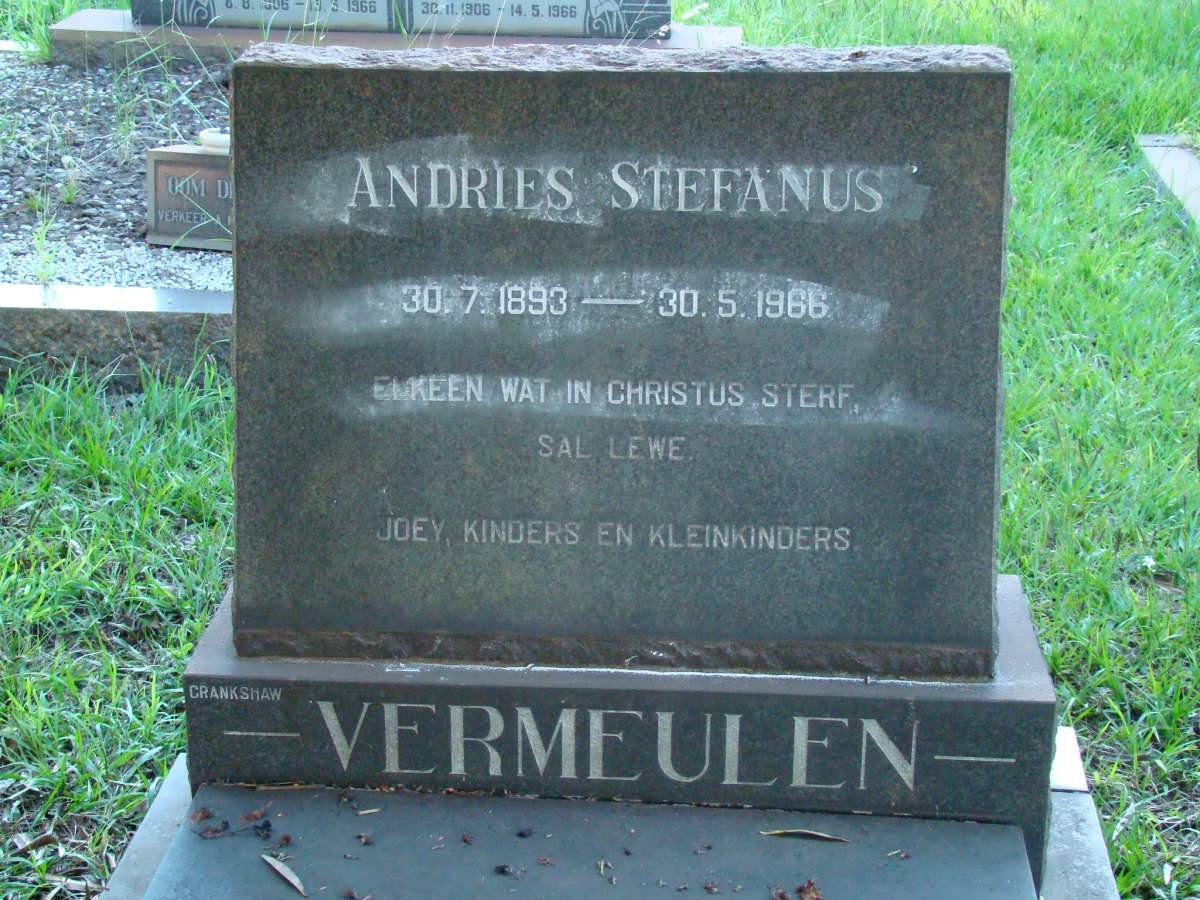 VERMEULEN Andries Stefanus 1893-1966