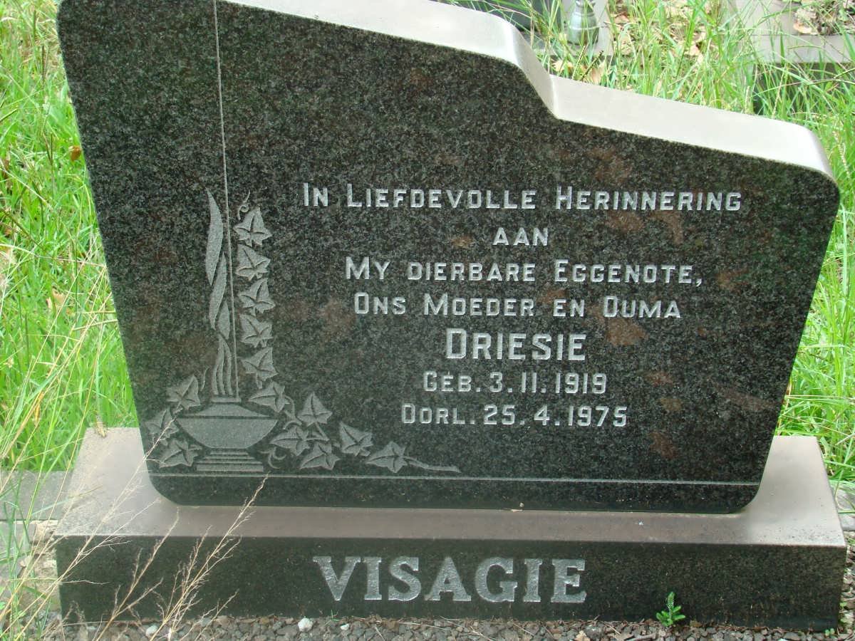 VISAGIE Driesie 1919-1975