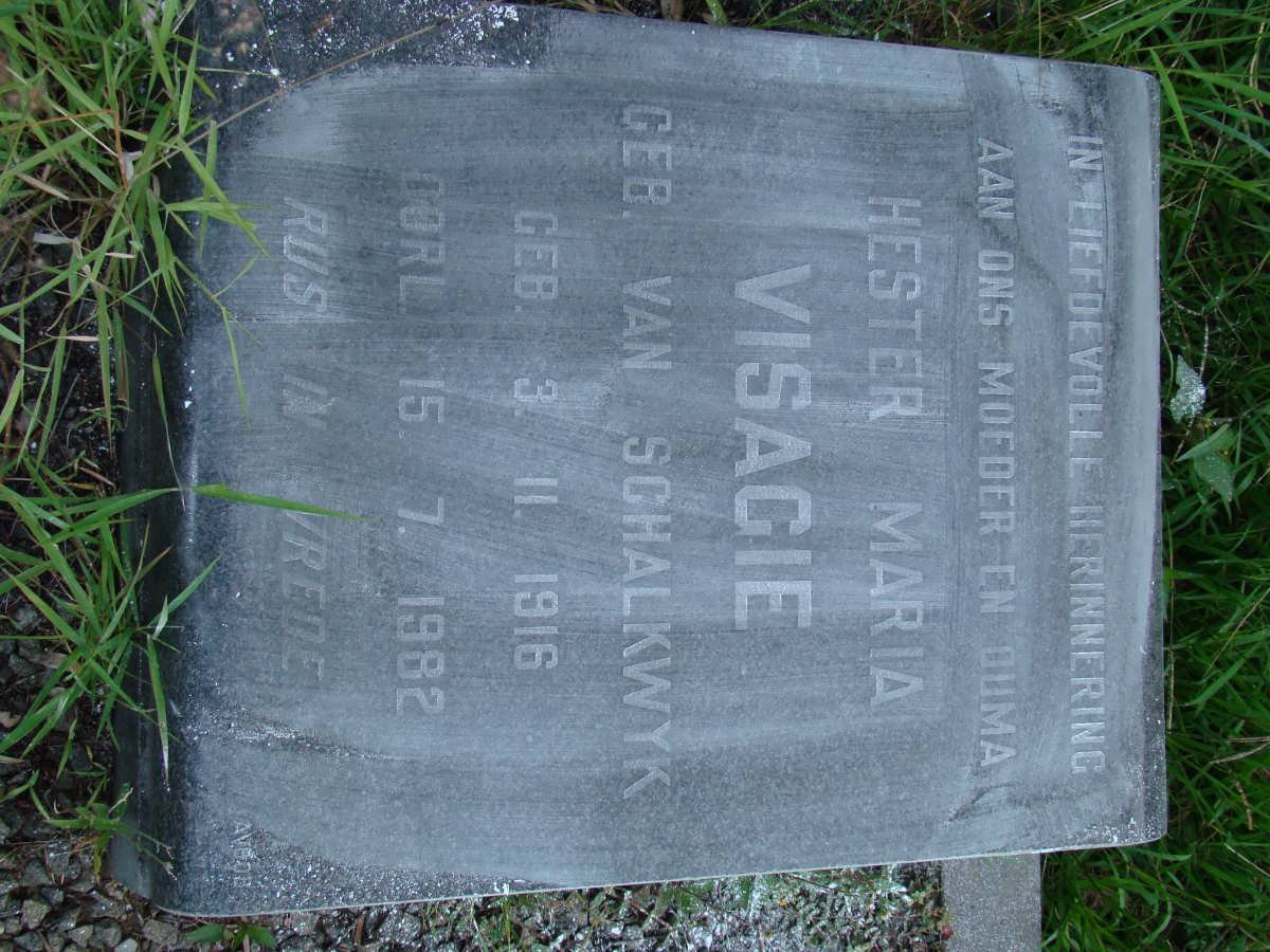 VISAGIE Hester Maria nee VAN SCHALKWYK 1916-1982