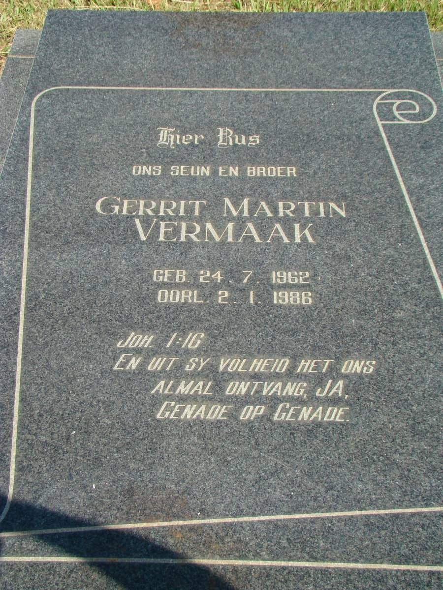 VERMAAK Gerrit Martin 1962-1986