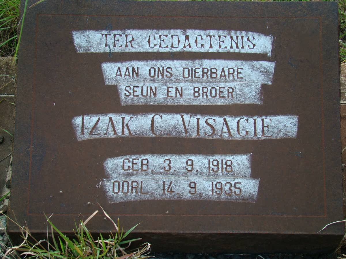 VISAGIE Izak C. 1918-1935
