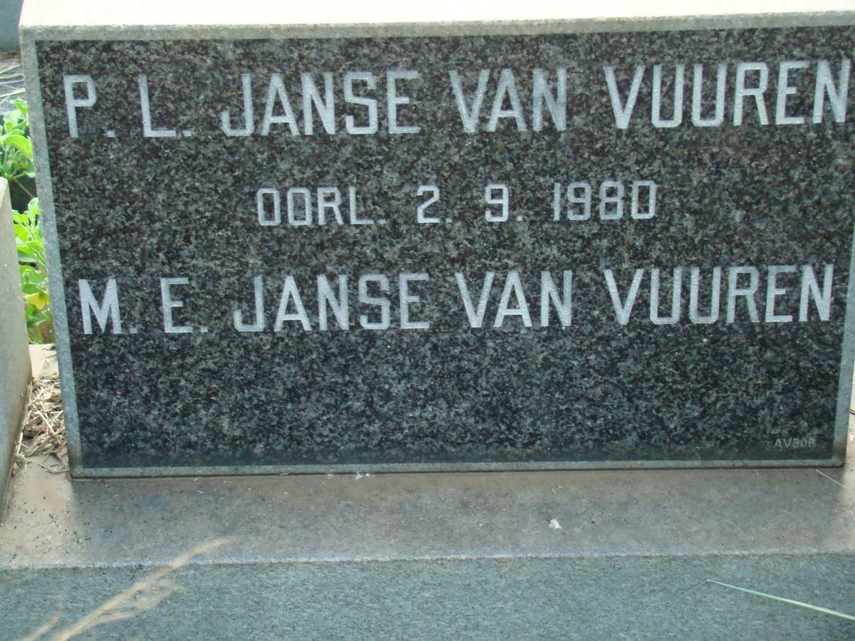 VUUREN P.L., Janse van -1980 &amp; M.E. 