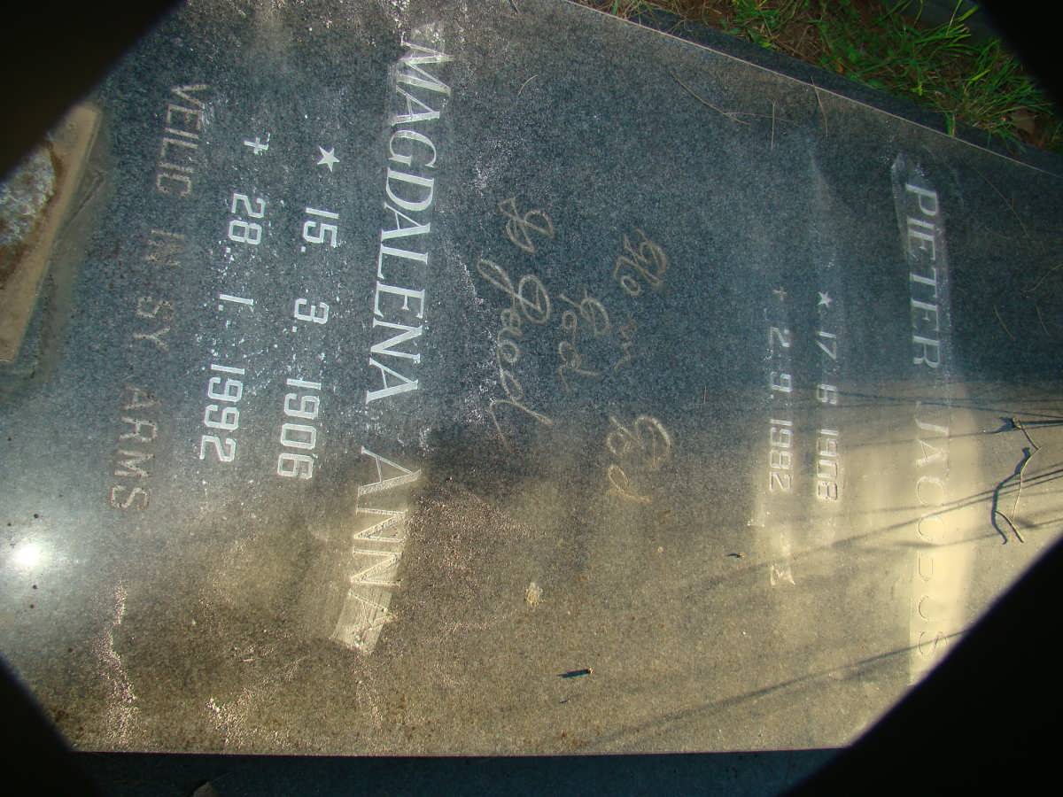 VENTER Pieter Jacobus 1908-1982 &amp; Magdalena Anne 1906-1992