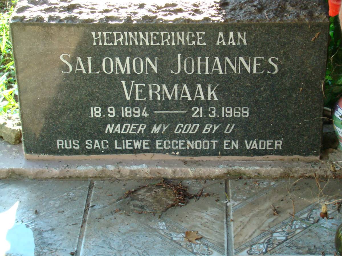 VERMAAK Salomon Johannes 1894-1968