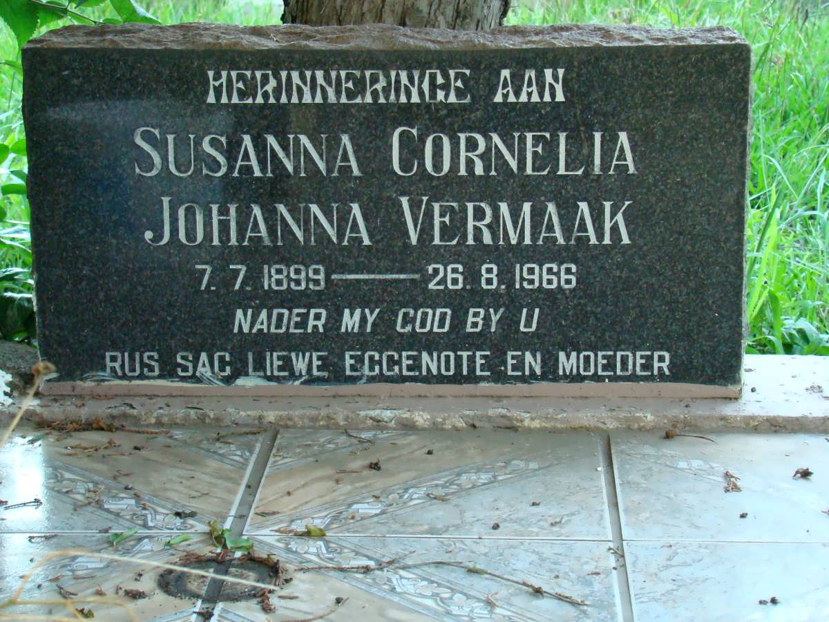 VERMAAK Susanna Cornelia Johanna 1899-1966