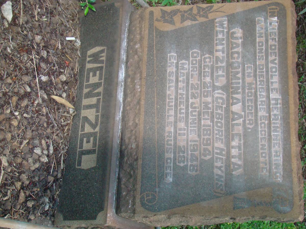 WENTZEL Jacomina Aletta nee HEYNS 1894-1948
