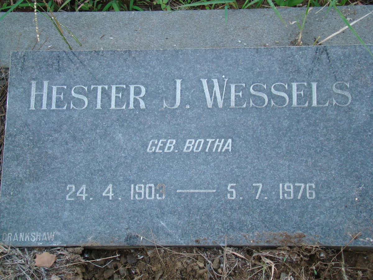 WESSELS Hester J. 1903-1976