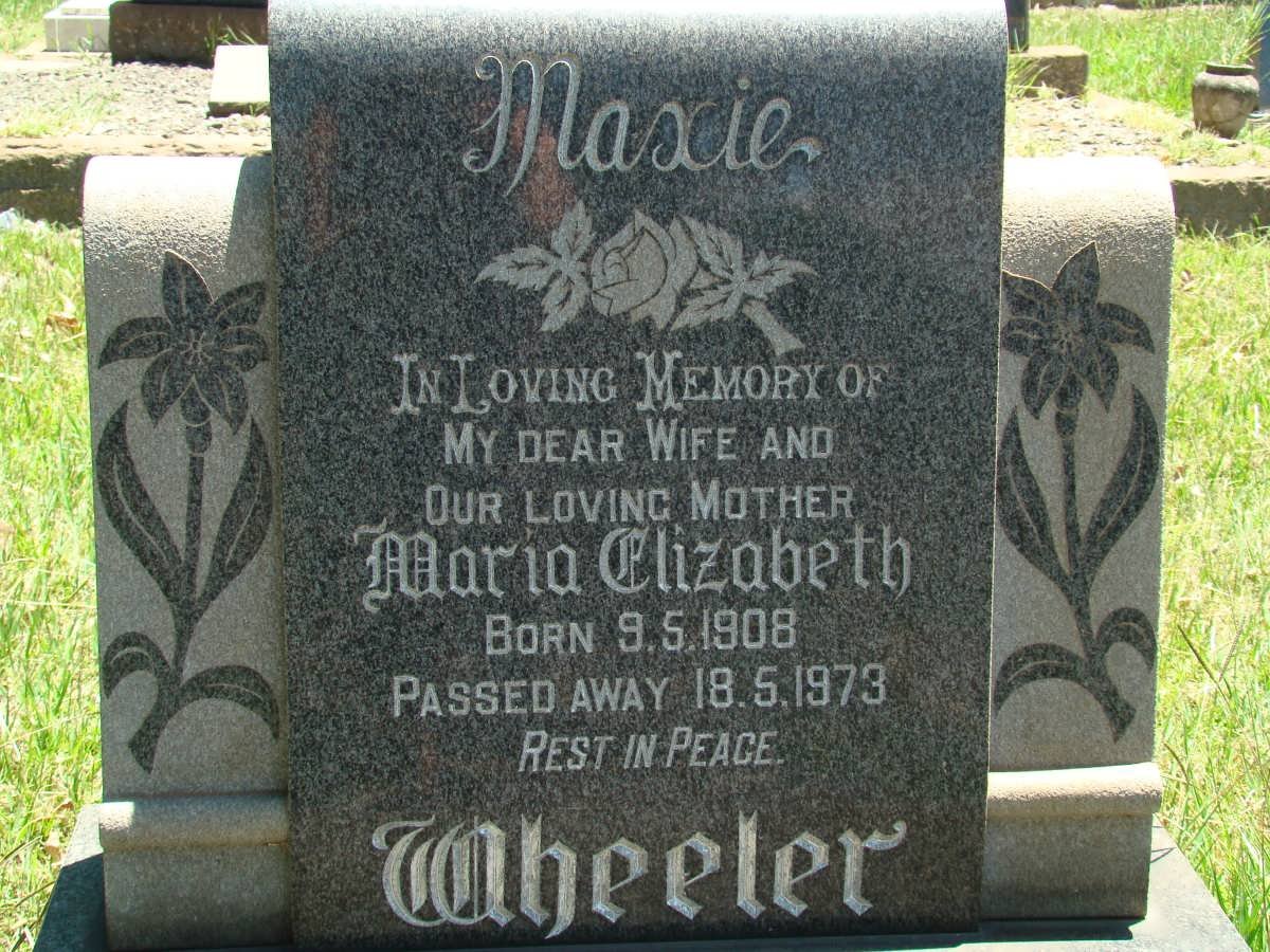 WHEELER Maria Elizabeth 1908-1973