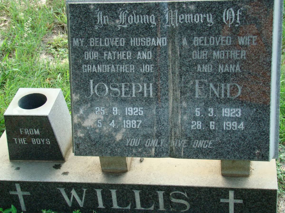 WILLIS Joseph 1925-1987 &amp; Enid 1923-1994
