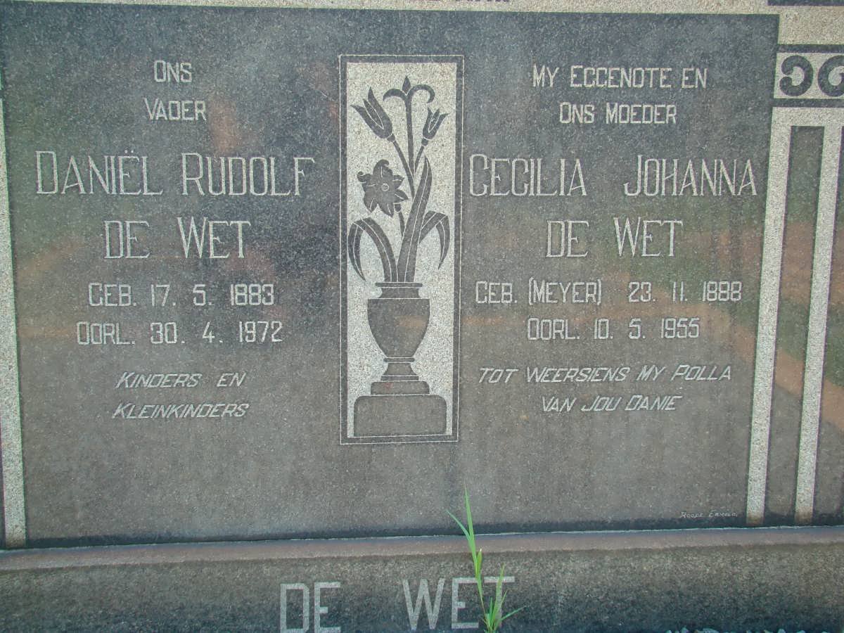 WET Daniël Rudolf, de 1883-1972 &amp; Cecilia Johanna MEYER 1888-1955