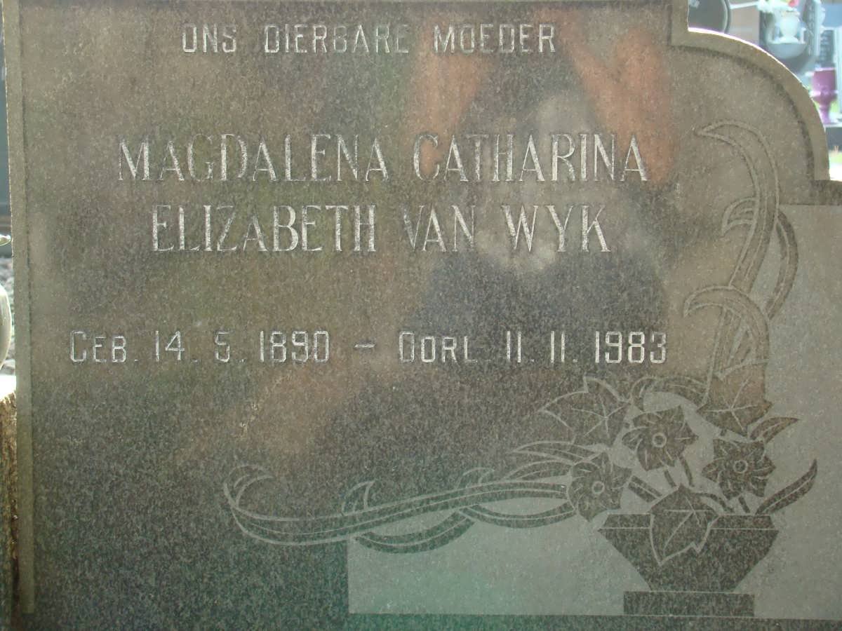 WYK Magdalena Catharina Elizabeth, van 1890-1983