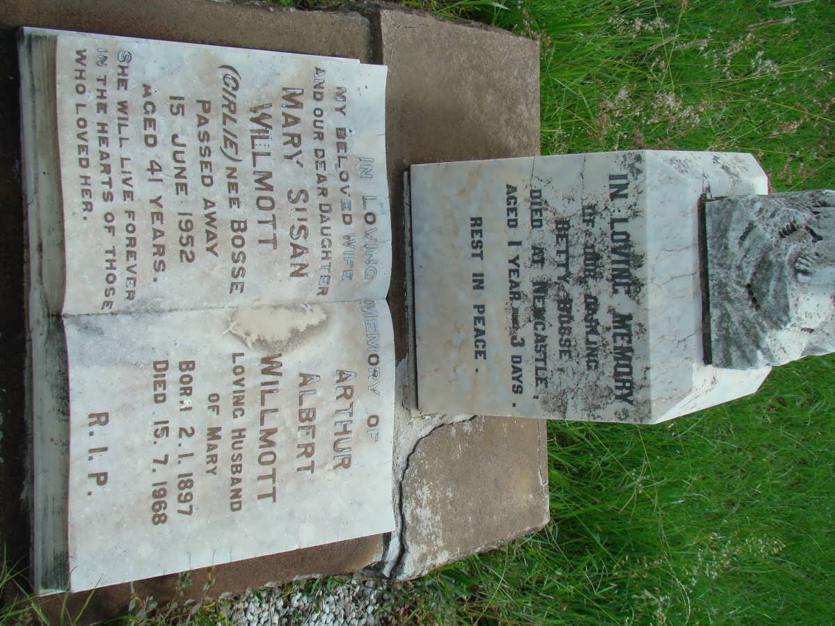 WILLMOTT Arthur Albert 1897-1968 &amp; Mary Susan BOSSE -1952