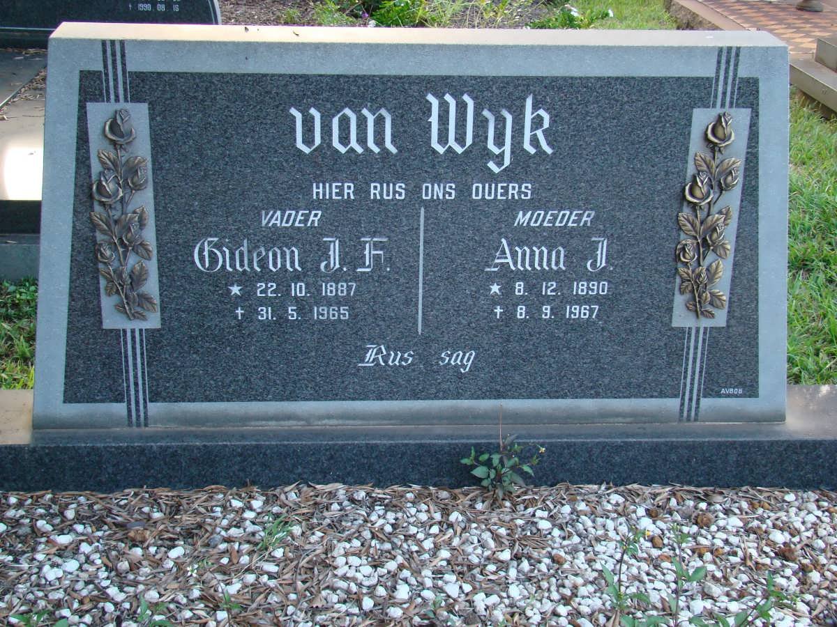 WYK Gideon J.F., van 1887-1965 &amp; Anna J. 1890-1967