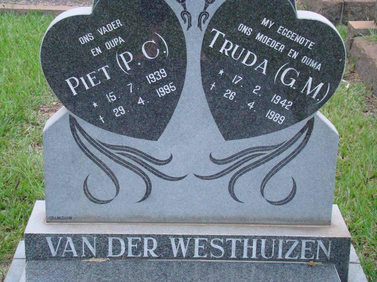 WESTHUIZEN P.C. , van der 1939-1995 &amp; G.M. 1942-1989