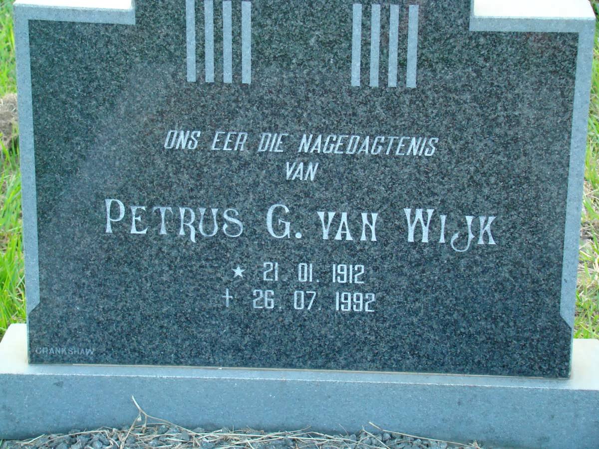 WIJK Petrus G., van 1912-1992