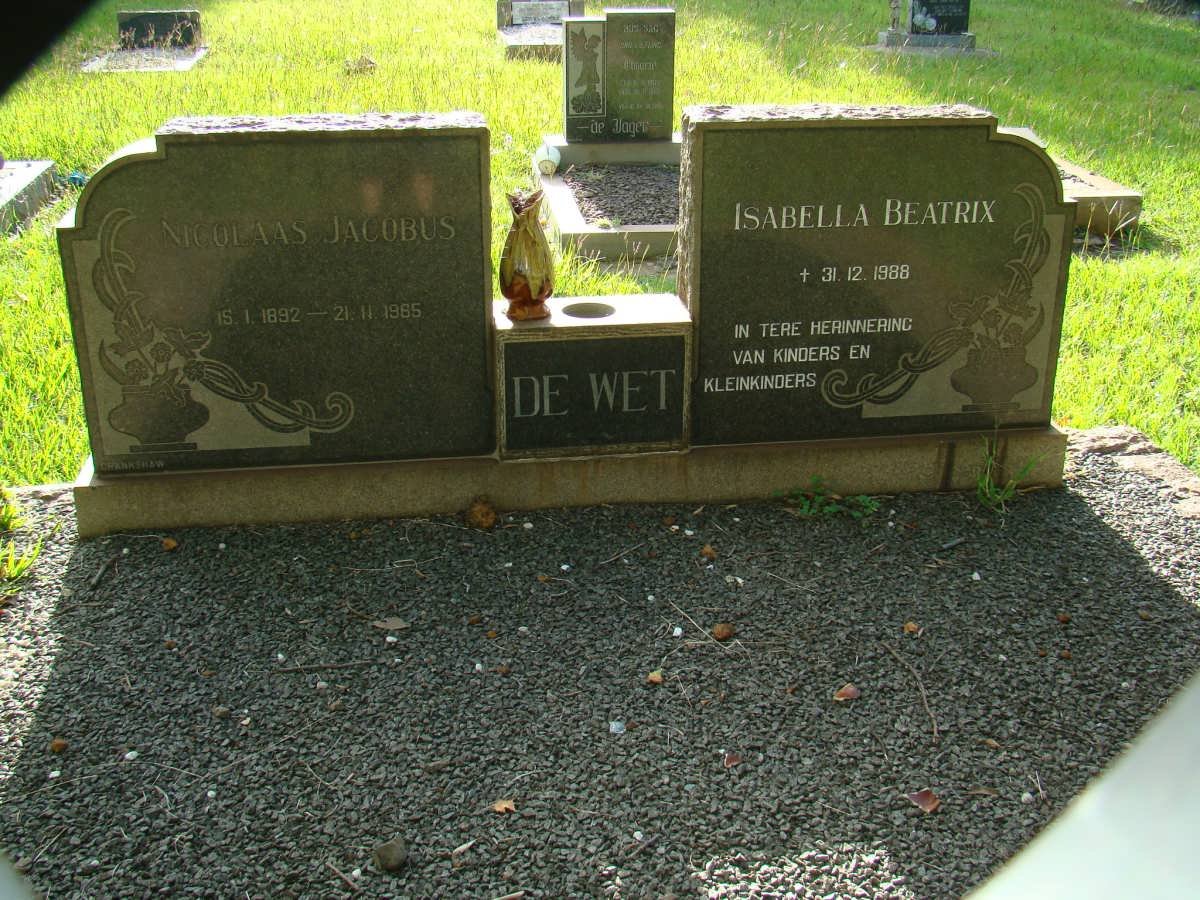 WET Nicolaas Jacobus, de 1892-1965 &amp; Isabella Beatrix -1988