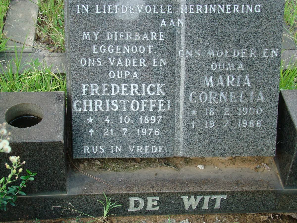WIT Frederick Christoffel, de 1897-1976 &amp; Maria Cornelia 1900-1988