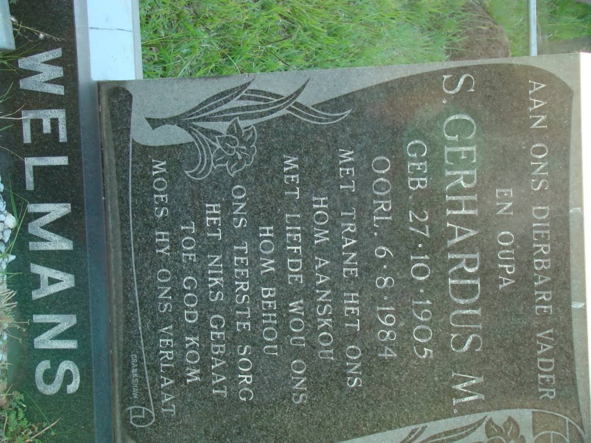 WELMANS S. Gerhardus M. 1905-1984
