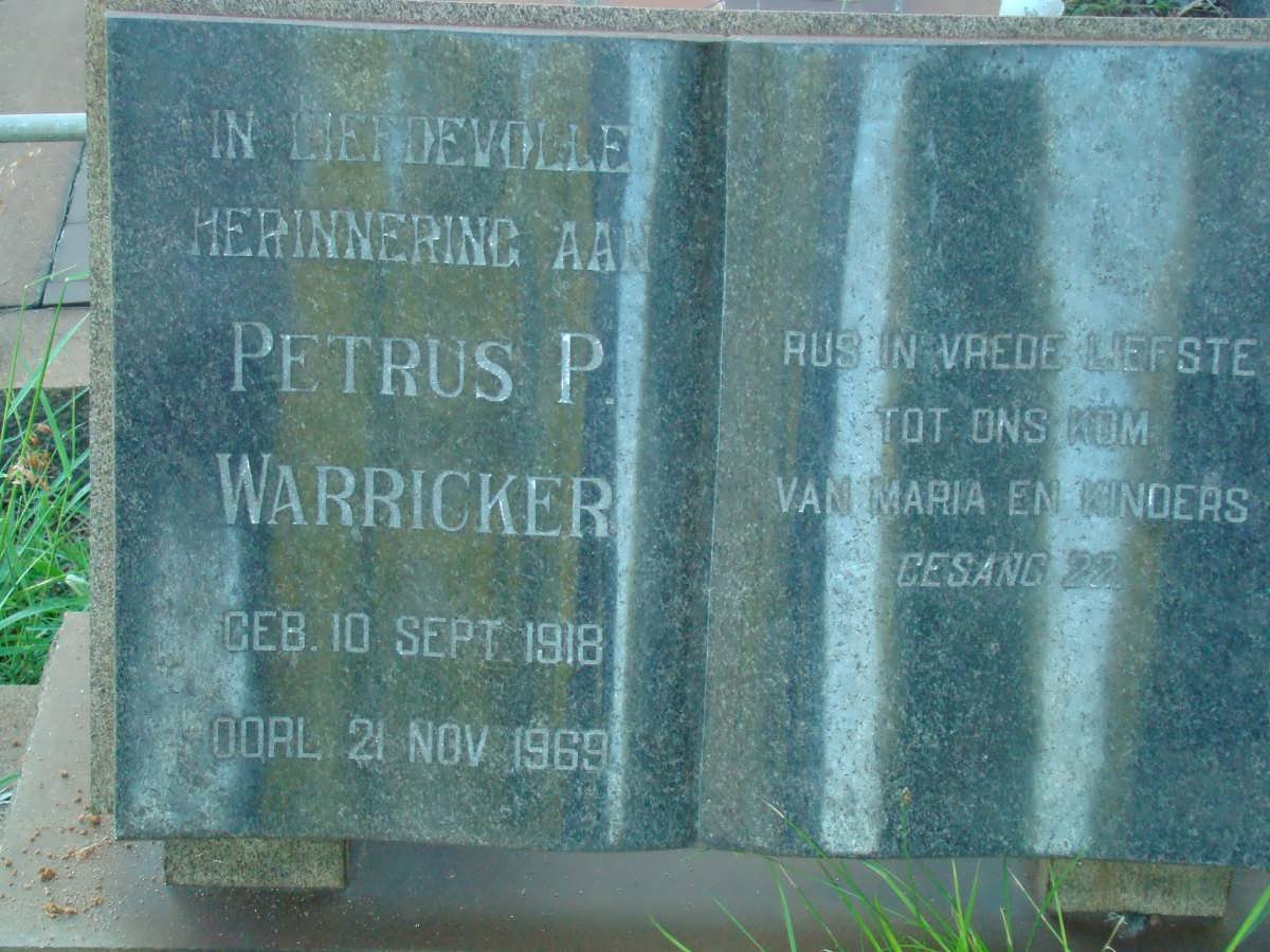 WARRICKER Petrus P. 1918-1969