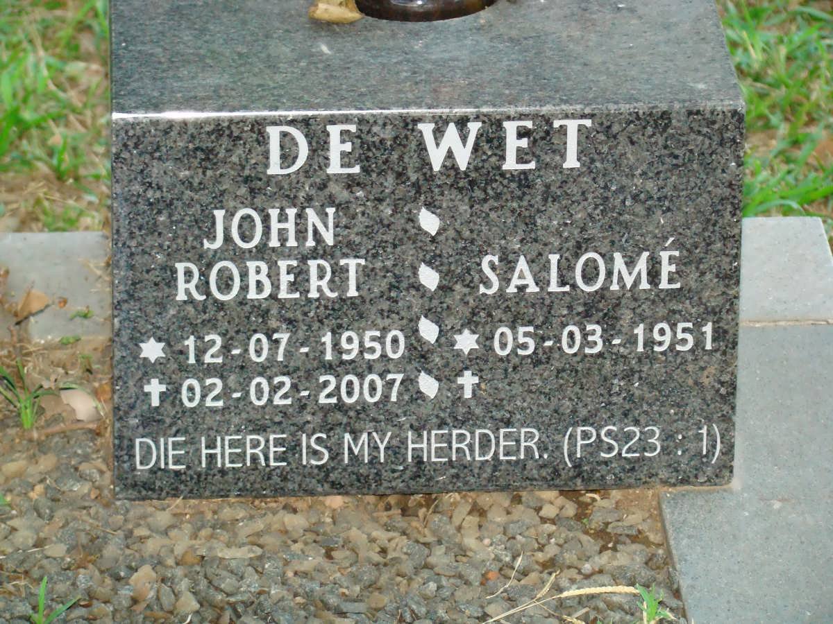 WET John Robert, de 1950-2007 &amp; Salome 1951-