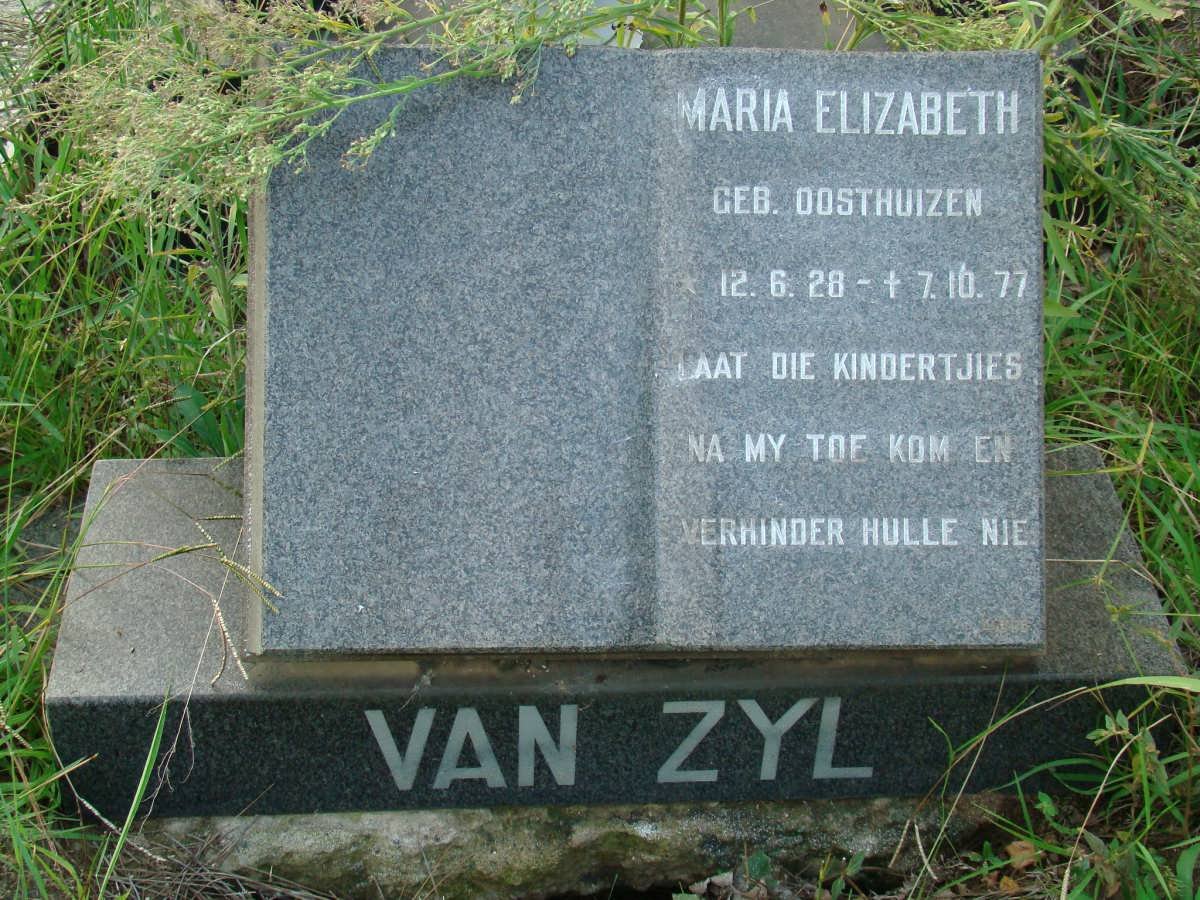 ZYL Maria Elizabeth, van nee OOSTHUIZEN 1928-1977